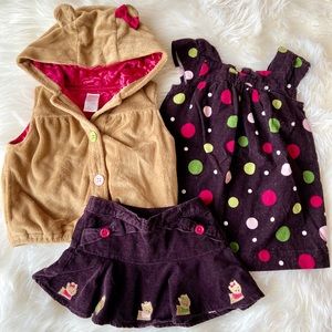 Gymboree “Pups & Kisses” Vest Dress Skirt 12-18M